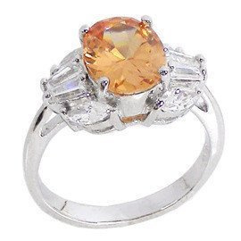 Pierścionek Srebrny z Owalną Różową Cyrkonią