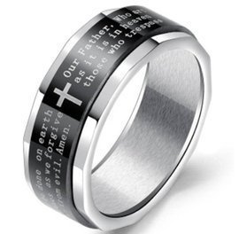 Obrączka ze Stali Szlachetnej z Modlitwą