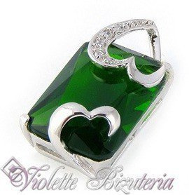 Pozłacana Zawieszka Zielona  Cyrkonia nr.2410