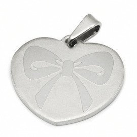 Zawieszka Satynowa Serce Dedykacją Stal Szlachetna