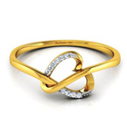 Złoty Pierścionek Zawijane Serce z Brylantami