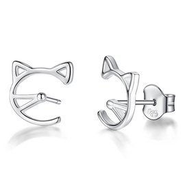 Srebrne Kolczyki Kotki