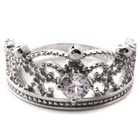 Srebrny Pierścionek w Kształcie Korony z Cyrkonią 