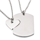 Komplet 2 Naszyjników dla Pary z Sercem