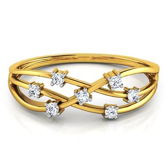 Złoty Pierścionek 585 Wysadzany Brylantami