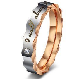 Obrączka Stal Szlachetna z Diamentową Cyrkonią