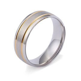 Obrączka ze Stali Szlachetnej ze Złotą Aplikacją