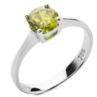 Srebrny Pierścionek z Oliwkową Cyrkonią