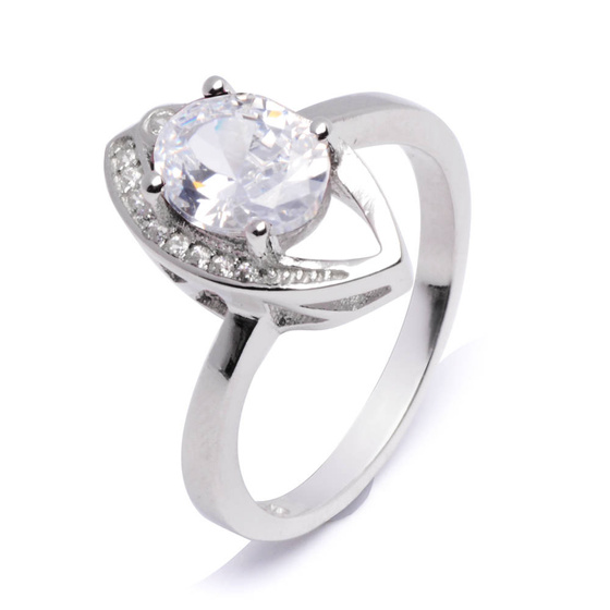 Srebrny Pierścionek z Diamentową Cyrkonią