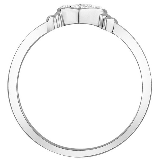 Pierścionek z Białego Złota z Brylantami Serduszko