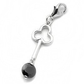 Przywieszka Srebrna Charms Czarny Kluczyk