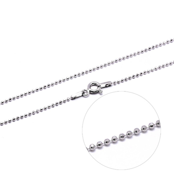 Srebrny Łańcuszek Kulki Długość 45cm