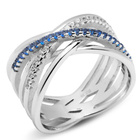 Obrączka Srebrna Przeplatana z Białymi Cyrkoniami