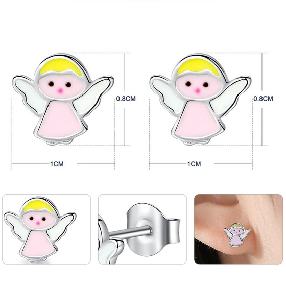 Srebrne Kolczyki Aniołki