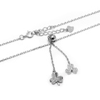 Srebrny Naszyjnik Dwie Koniczynki z Cyrkoniami