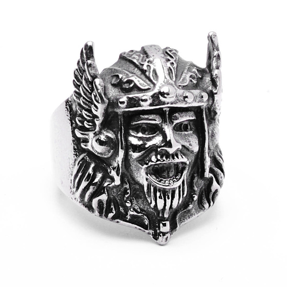 Sygnet Vikinga Twarz Stal Szlachetna