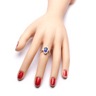 Srebrny Pierścionek z Szafirową Cyrkonią