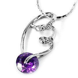 Zawieszka Srebrna Ametystowa Cyrkonia