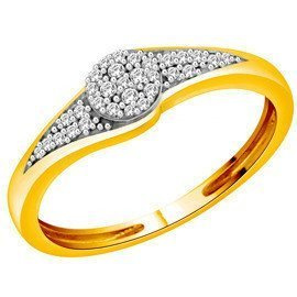 Złoty Pierścionek Zaręczynowy Wysadzany Brylantami