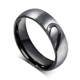 Męska Obrączka z Sercem dla Pary Stal Szlachetna