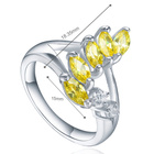 Srebrny Pierścionek z Zółtymi Kamieniami