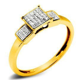 Pierścionek Złoty Wysadzany Brylantami 0.10ct