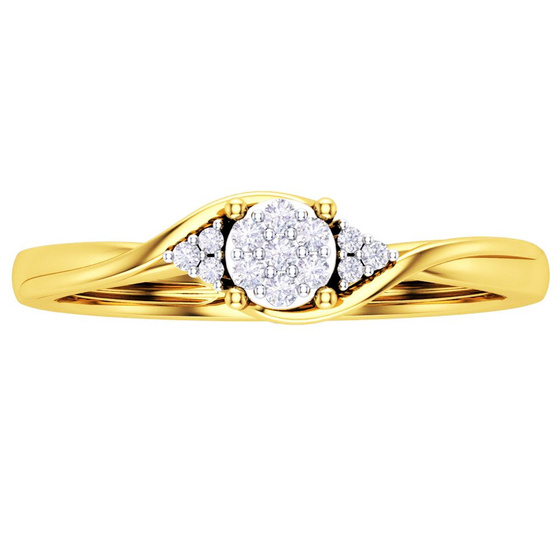 Pierścionek Złoty 375 Wysadzany Diamentami