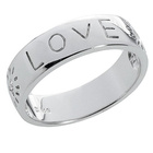 Gładka Srebrna Obrączka z Grawerem LOVE