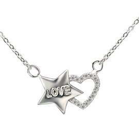 Srebrny Naszyjnik Serce i Gwiazda