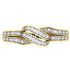 Złoty Pierścionek 375 Przeplatany z Brylantami