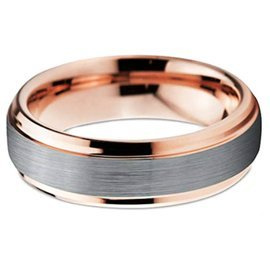 Obrączka z Wolframu Dwukolorowa Damsko Męska