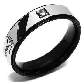 Obrączka ze Stali Szlachetnej z Cyrkoniami