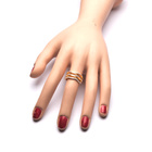 Złota Szeroka Obrączka Srebrna z Cyrkoniami