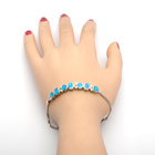 Srebrna Bransoletka z Niebieskim Opalem