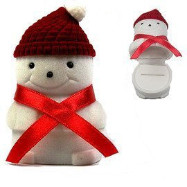 Pudełeczko na Pierścionek Biały Bałwanek