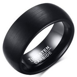 Czarna Matowa Obrączka z Wolframu