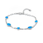 Srebrna Bransoletka z Niebieskim Opalem