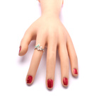 Srebrny Pierścionek Liść z Zielonym Opalem