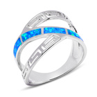 Srebrny Pierścionek z Niebieskim Opalem