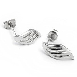 Srebrne Kolczyki Listki Rodowane