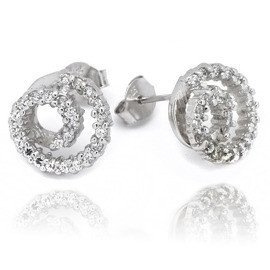 Kolczyki Srebrne Dwa Koła Diamentowa Kolekcja