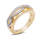 Srebrny Pierścionek Pokryty Złotem z Cyrkoniami
