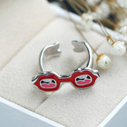 Srebrny Pierścionek Okulary Regulacja Rozmiaru