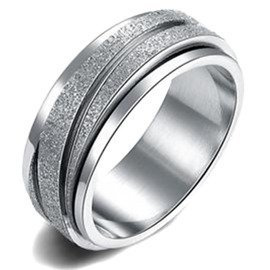 Piaskowana Obrączka ze Stali Szlachetnej