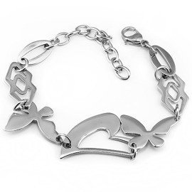 Bransoletka z Sercem ze Stali Szlachetnej