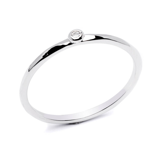 Pierścionek Srebrny z Diamentową Cyrkonią