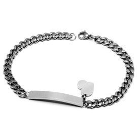 Bransoletka ze Stali Szlachetnej z Sercem