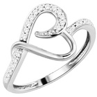 Pierścionek Kształt Serca Białe Złoto Zaręczynowy