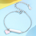 Bransoletka Srebrna z Różowym Serduszkiem