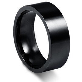 Czarna Obrączka Męska Damska ze Stali Szlachetnej